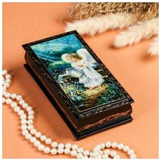 Шкатулка - купюрница «Ангел с лейкой», 8,5x17 см, лаковая миниатюра Sima-Land