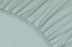 Простыня натяжная на резинке 180х200х23 Ecotex Моноспейс, сатин, нежно-голубой