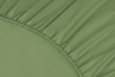 Простыня натяжная на резинке 180х200х23 Ecotex Моноспейс, сатин, зеленый