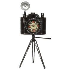 Часы настольные декоративные Фотоаппарат, L23 W18 H50 см, (1хАА не прилаг.) KSM-748054 Remeco
