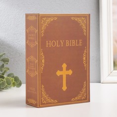 Шкатулка книга пластик, металл "Библия" 5,5х12х18 см No Brand