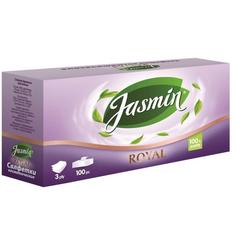 Салфетки косметические 20x20.5см, 3-слойные Jasmin Royal, белые, 100шт 25 уп.
