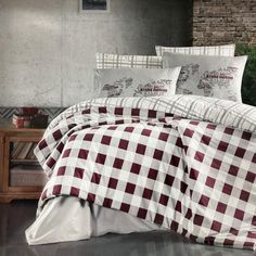 Постельное белье из ранфорса KARVEN N023 EDMON DARK RED 50х70 (2шт), 70х70 (2шт) евро