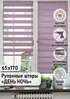 Рулонная штора Эскар Миниролло День-Ночь, фиолетовый, 65х170см