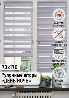 Рулонная штора Eskar Миниролло День-Ночь Меланж серый 73х170см Эскар