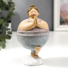 Сувенир полистоун "Пышечка - асана Дерево" 15х8,5х9 см No Brand