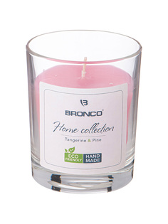 Свеча в стакане аромазизированная розовая Bronco 9 см 315-369