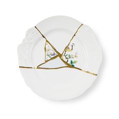 Тарелка Seletti Kintsugi 09612 27,5 см. Дизайнерская посуда из фарфора (Италия)