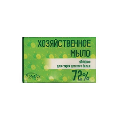 Мыло хозяйственное ROMAX, для стирки детского белья, твердое, Яблоко, 72%, флоупак, 200 гр