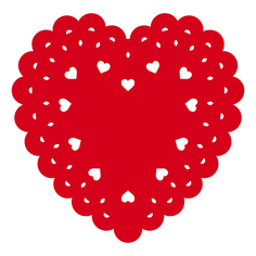 Салфетка Nat Ажурное сердце 35 см