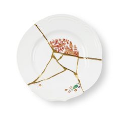 Тарелка Seletti Kintsugi 09611 27,5 см. Дизайнерская посуда из фарфора (Италия)