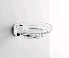 Inda Мыльница Inda One A24110CR03 настенная, хром/прозрачное стекло