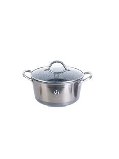 Кастрюля с крышкой MercuryHaus Silver алюминий 2,8л MC-1773