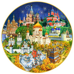 Декоративная тарелка, Русские мотивы, 20 см. No Brand