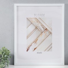 Фоторамка MIRAM 40х50 см, пластик 862 белый, пластиковый экран Fotografia