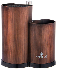 Подставка для ножей универсальная c держателем для полотенец Размер: 25x22x16 см Agness