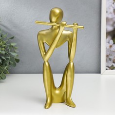 Сувенир полистоун абстракция игра на флейте золото 24х7,5х11,5 см No Brand