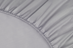 Простыня натяжная на резинке 140х200х23 Ecotex Моноспейс, сатин, темно-серый