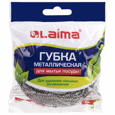 Набор из 12 шт, Губка (мочалка) для посуды металлическая ЛАЙМА (603101) Laima