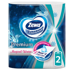 Набор из 3 шт, Полотенца бумажные бытовые 2-х слойные 2 рулона (2х14 м), ZEWA Premium Deco
