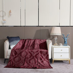 Плед CL Home Cleo Parma евро 200x220 велсофт бордовый