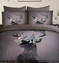 Постельное белье Arya Digital Сатин 2 Сп. 200x220 Deer Серый