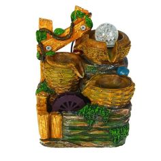 Фонтан Три корзины 11х15х21 см с подсветкой No Brand