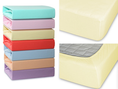 Простынь на резинке трикотажная Cleo 120x200x25 желтый