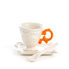 Кофейная пара Seletti I-Coffee Orange Дизайнерская посуда из фарфора