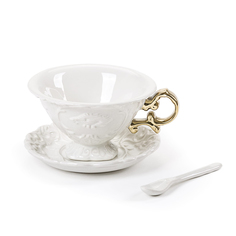 Чайная пара Seletti I-Tea Gold 09868 Дизайнерская посуда из фарфора