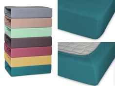 Простынь на резинке трикотажная Cleo 160x200x25 зеленый