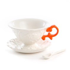 Чайная пара Seletti I-Tea Orange Дизайнерская посуда из фарфора