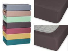 Простынь на резинке трикотажная Cleo 160x200x25 шоколадный