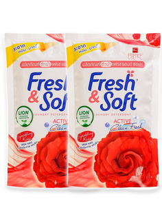 Гель для стирки LION Fresh&Soft для всех типов тканей, концентрированный, 2 шт по 400 мл
