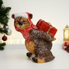 Копилка "Мишка новогодний с подарком" 28х26см Хорошие сувениры