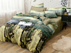 Постельное белье 1.5 спальное с рисунком города Cleo Pure Cotton, наволочки 70x70