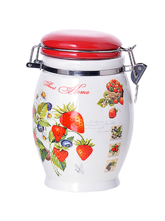 Банка для сыпучих Loraine Земляника набор 2 шт с крышкой 30321