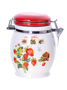 Банка для сыпучих Loraine Земляника набор 2 шт с крышкой 30322