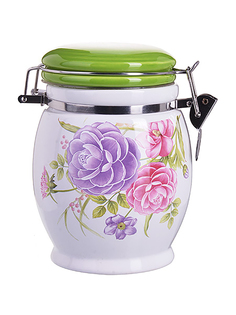 Банка для сыпучих Loraine Камелия набор 2 шт с крышкой 26379