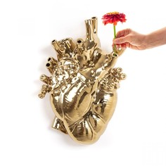 Ваза Seletti Love in Bloom Gold Gaint 09926 Дизайнерский декор из фарфора