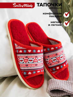 Тапочки женские Smile of Milady А-70 В22-001-1 отк красные 36-37 RU