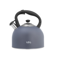 Чайник со свистком LARA LR00-79 темно-синий 4,5 л, складная ручка, индукц. капс. дно