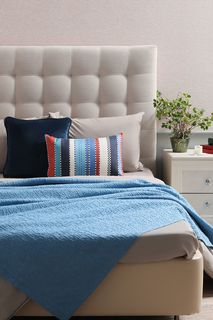 Покрывало 260x260 COINCASA синий 100% хлопок 7357975