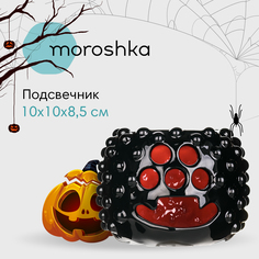 Подсвечник Moroshka черный, красный Irony 10х10х8,5 см