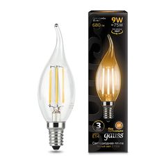 Упаковка ламп 10 штук Лампа Gauss Filament Свеча на ветру 9W 680lm 2700К Е14 LED