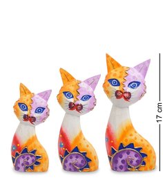 Фигурка Кошка н-р из трех 17,15,12 см (албезия, о.Бали) 99-255 113-404076 Decor and Gift