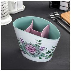 Подставка для столовых приборов «Каменная роза» No Brand