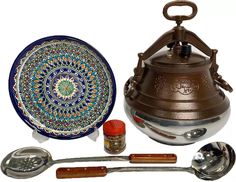 Комплект Афганский казан Rashko Baba Стандарт 26 см 20 л Шумовка половник ляган специи