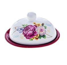 Маслёнка с крышкой Букет Loraine 26233 KSMB-26233