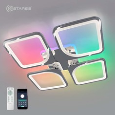 Люстра светодиодная управляемая Estares LOOK RGB 110W-APP-550x550x70-CHROME/WHITE-220-IP20